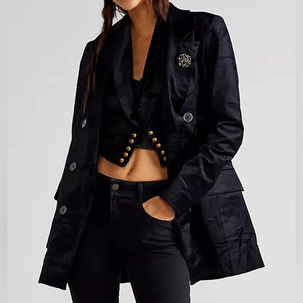 NWT FREE PEOPLE VELVET COSMO BLAZER